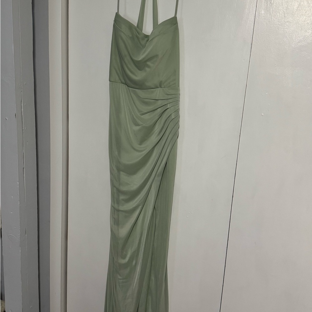 Azazie Dusty Sage Bridesmaid Dress - Picture 6 of 9